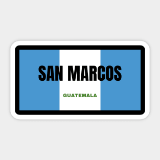 San Marcos City in Guatemala Flag Colors Sticker